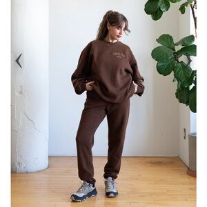 NWT Mayfair Group Empathy Always Espresso Crewneck Sweat Set Oversized XS